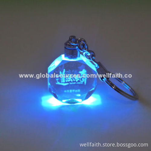 Flashing LED Keyring, Sized 20*20mmNew